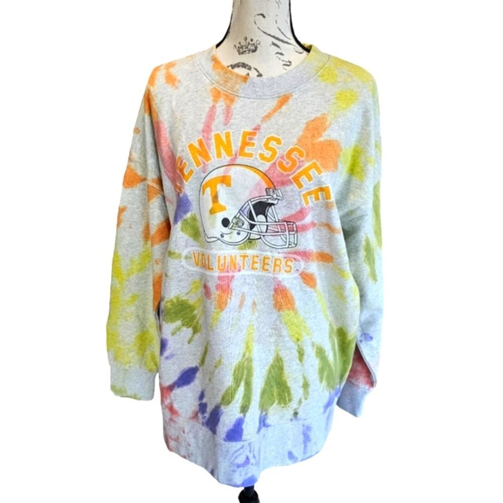 Tailgate -810 Womens Tennessee Volunteers Football Tie Dye Pullover Sweatshirt S